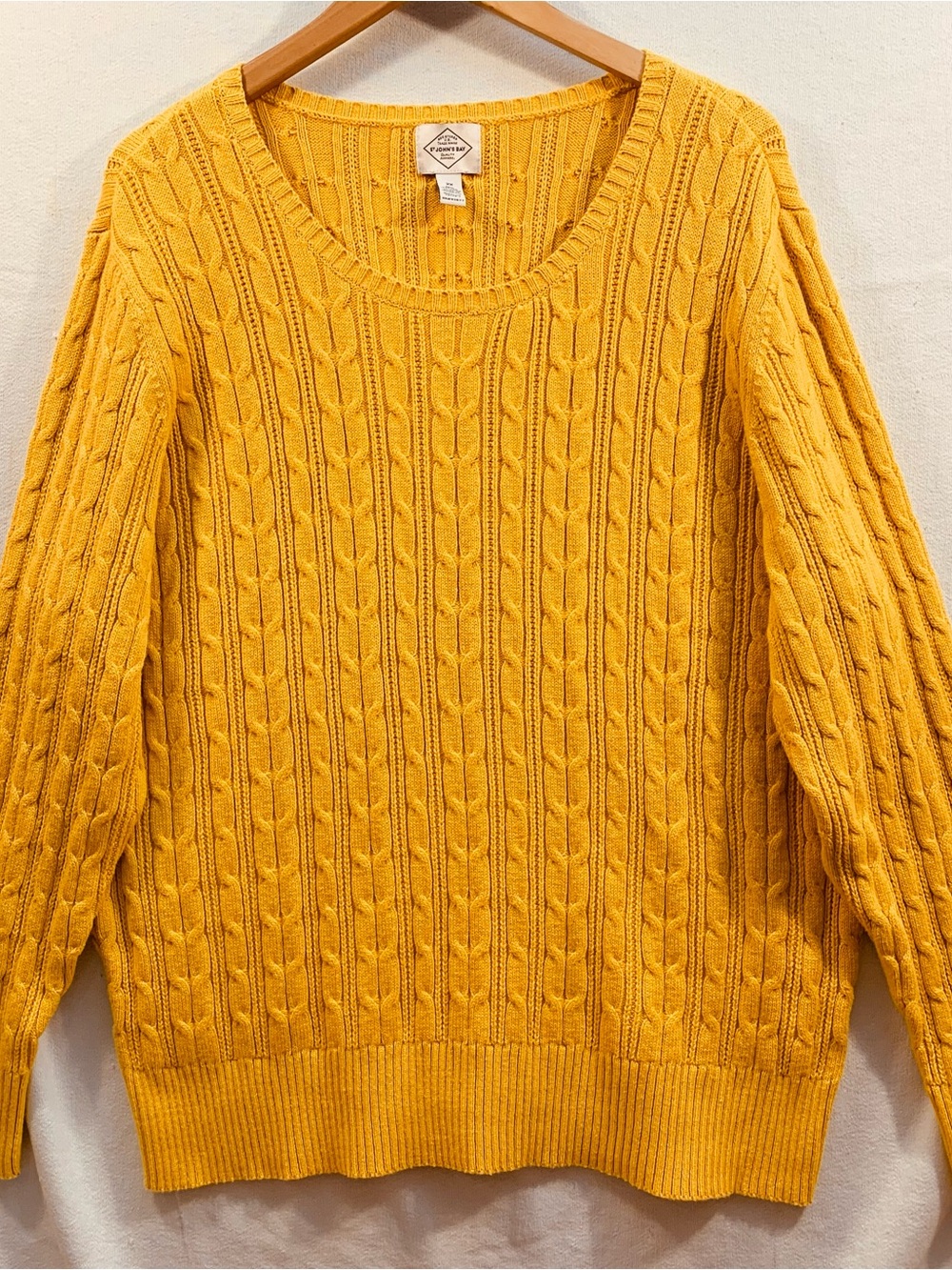 St. John’s Bay Cable Knit Sweater - Mustard Yellow